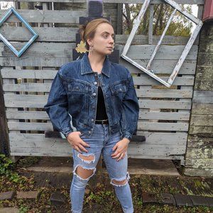 Blu Pepper Cropped Denim Jacket